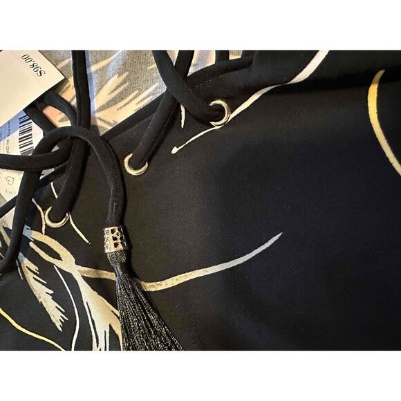 NWT White House Black Market Green Floral Bell Sleeve Dress A Line Small - Picture 4 of 6